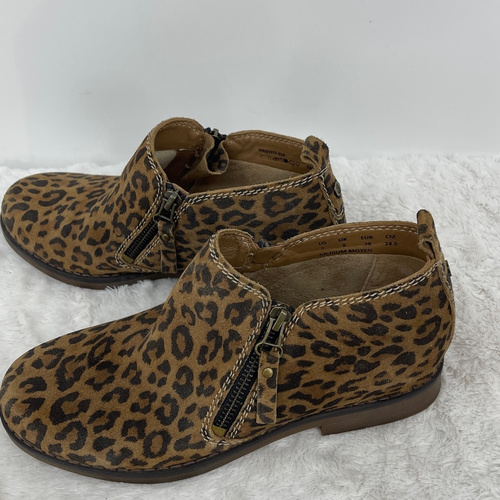 Hush Puppies Tan and Black ANIMAL PRINT Ankle Boots WOMENS SIZE 7 - Picture 5 of 6